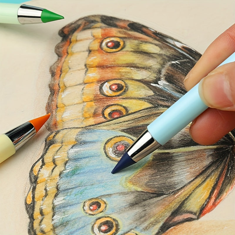 84-Donali makaron rangli abadiy eskiz qalamlari 0.5mm HB qalamlar, qalamsiz, sinishga chidamli