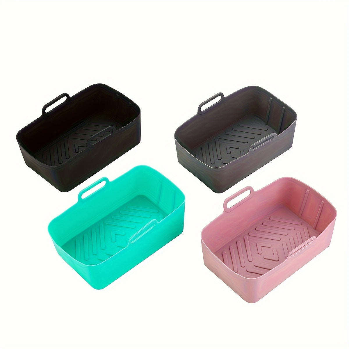 Food-Grade Silicone Air Fryer Liner Trays Rectangular Oven Mats Reusable Non-Stick
