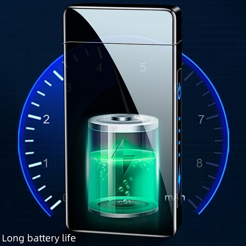 Men Women Rechargeable Dual-Arc Electronic Lighter with Power Display