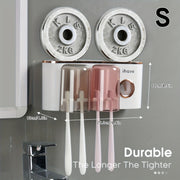 Wall-Mounted Bathroom Toothbrush Holder with Dispenser and Tumbler Set