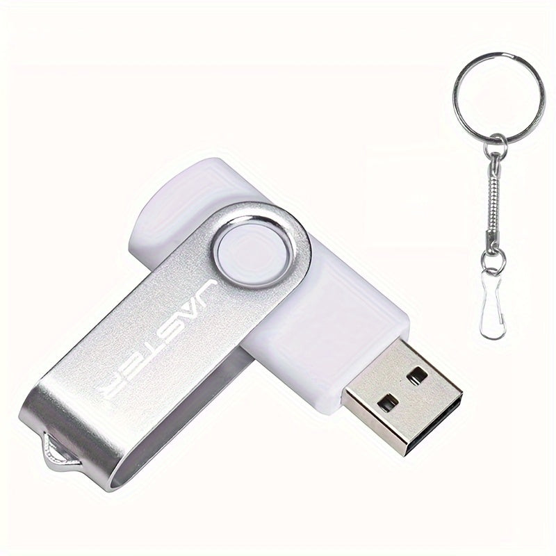 128GB High-Speed USB 2.0 Flash Drive with Rotatable Metal Keychain in Bright Colors