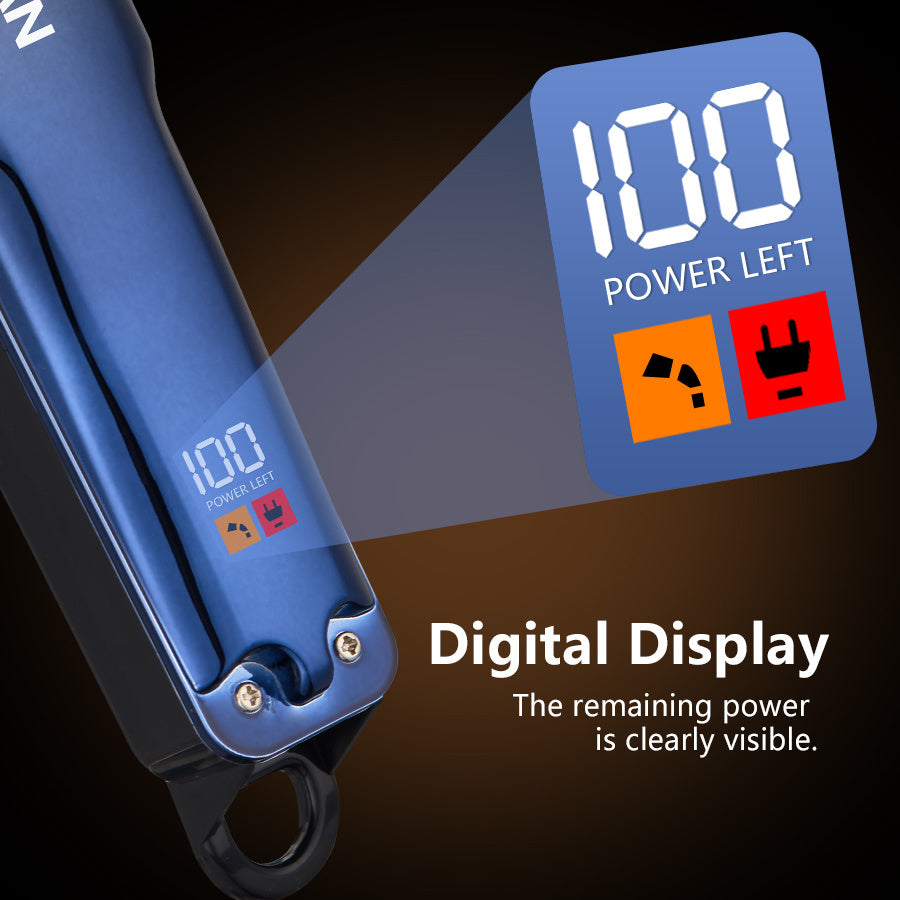 MIGUAN Профессиональный машинка для стрижки волос с цифровым дисплеем - перезаряжаемый через USB, точное устройство для стрижки для мужчин, 100% керамический лезвие, идеальный подарок на праздник, аккумулятор 500 мАч, стильный синий и черный