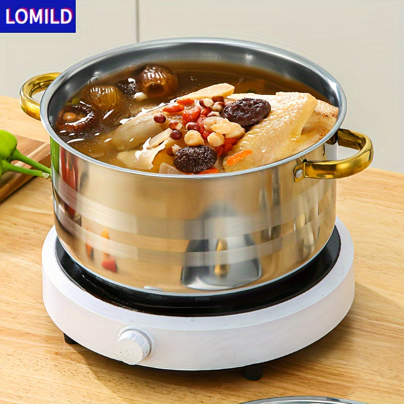 10-Donali zanglamaydigan po'latdan tayyorlangan idishlar to'plami, qozonlar va qopqog'lar bilan oshxona uchun