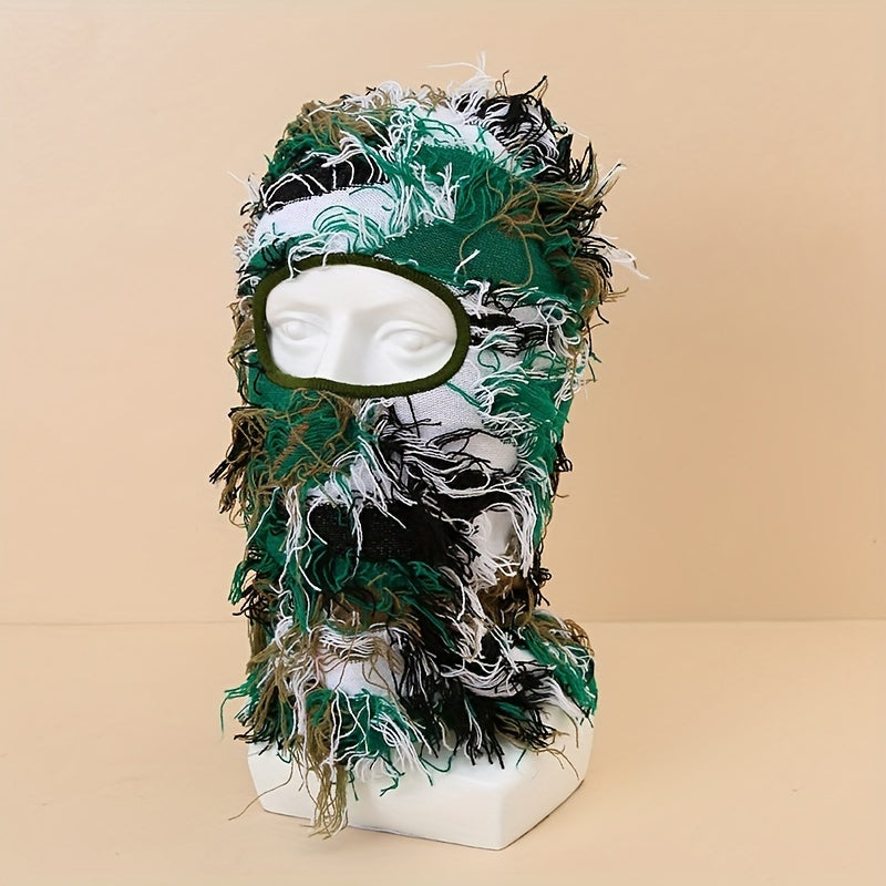 Ayollar va erkaklar uchun zamonaviy to'qilgan ski maskasi, hip-hop uslubidagi iliq trikotaj balaklava, elastik va shamolga chidamli