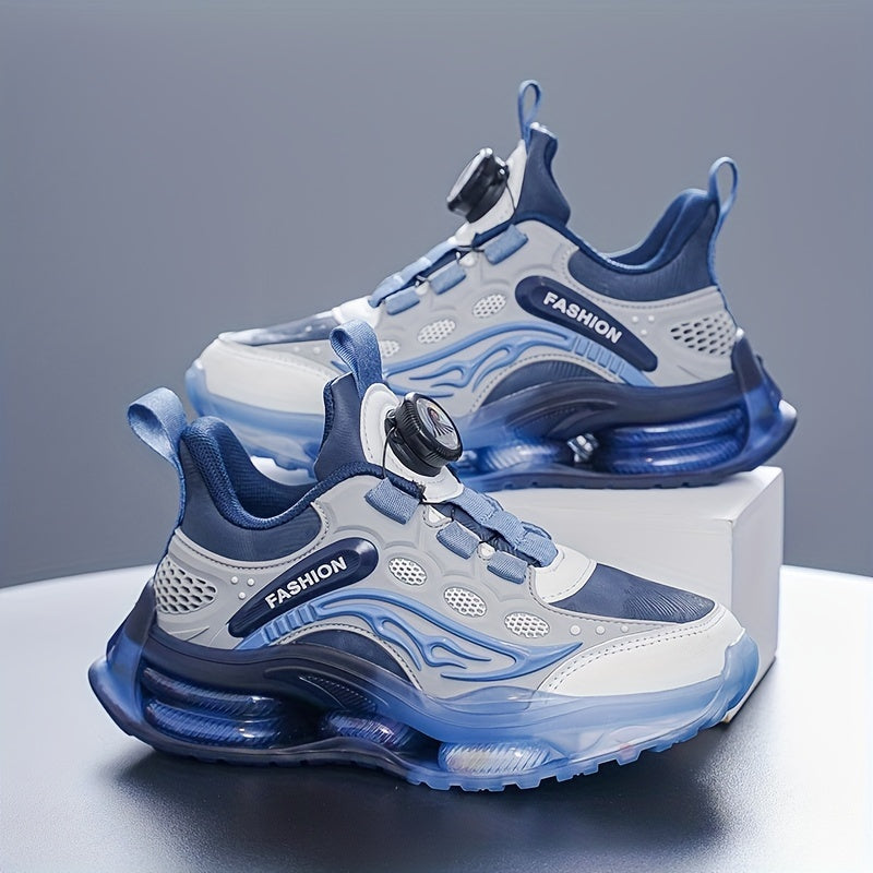 Детские повседневные спортивные туфли для мальчиков и девочек с вращающейся пряжкой и мягкой подошвой из EVA