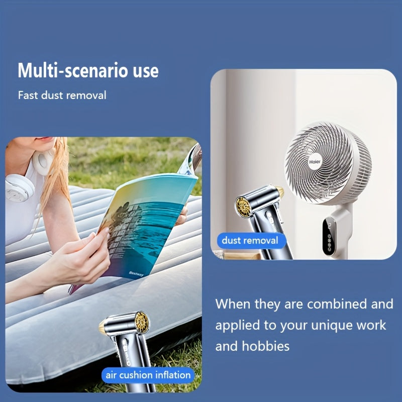 Portable Handheld Electric Blower with 130,000 RPM Brushless Motor USB Rechargeable for Dust Snow Leaves