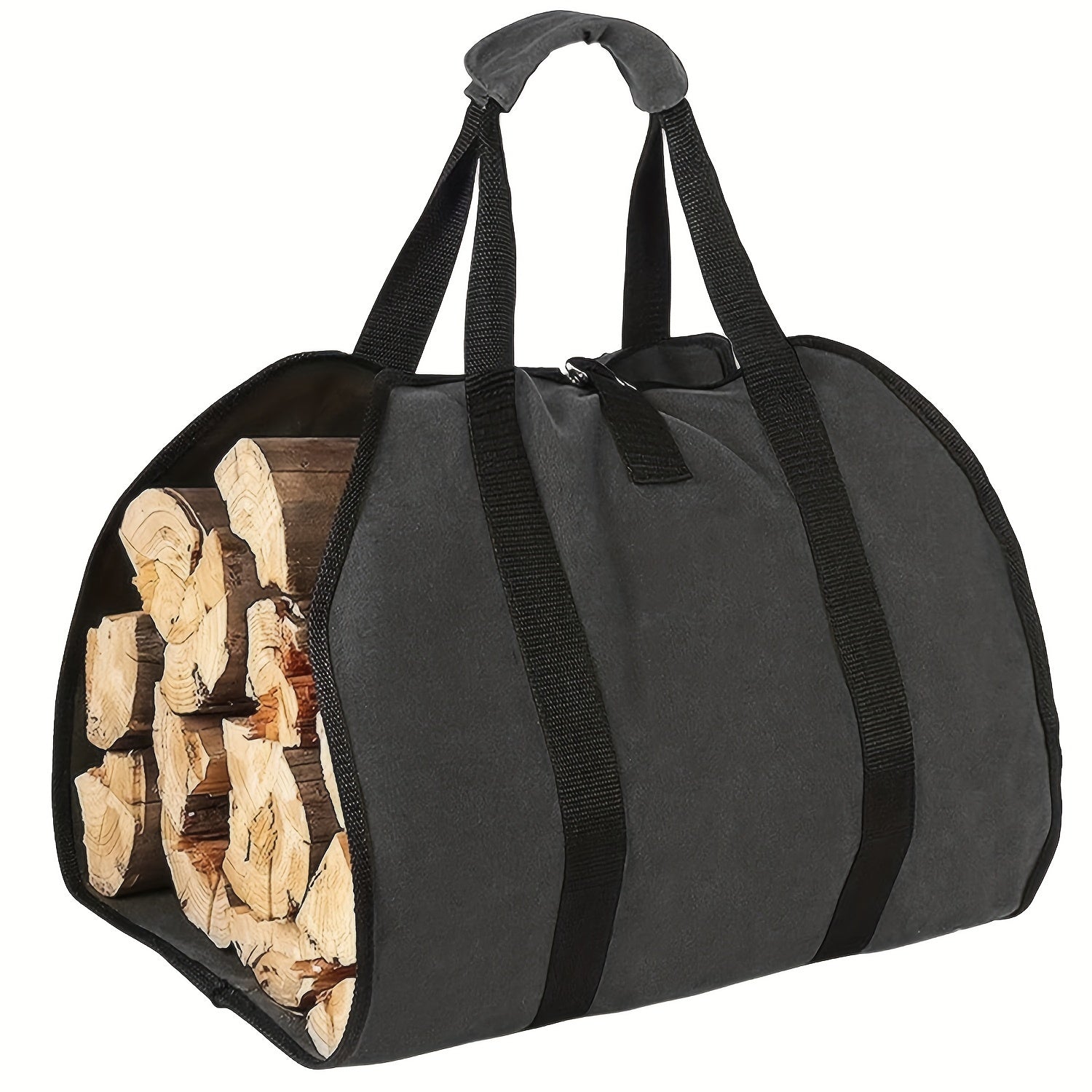 Heavy Duty Firewood Carrier Bag with Handles for Camping and Fireplace Storage