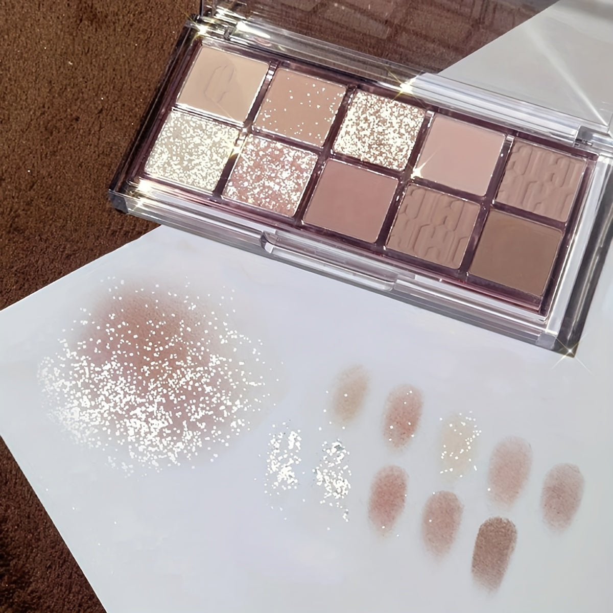 Paleta de sombras de ojos para mujer 10 colores acabado mate perlado maquillaje diario compacto