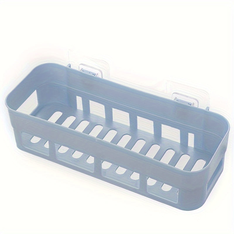 Estante de pared de plástico para baño, organizador autoadhesivo, sin taladro, almacenamiento