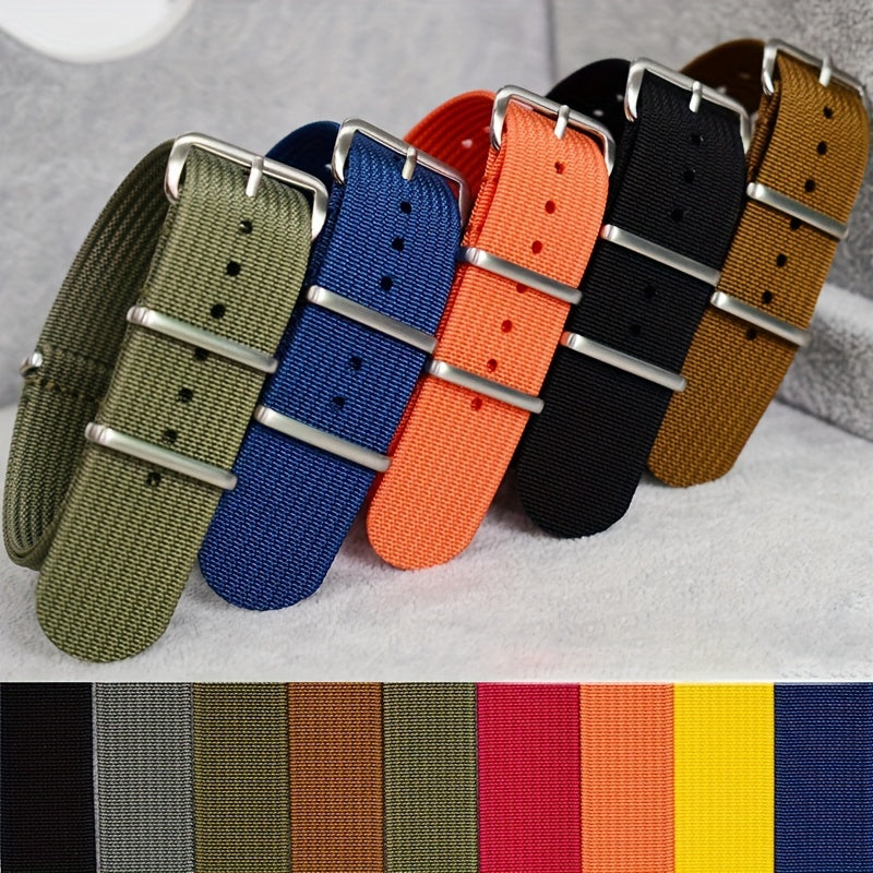 Nylon Watch Band with Stainless Steel Buckle 18mm 20mm 22mm for Men Women