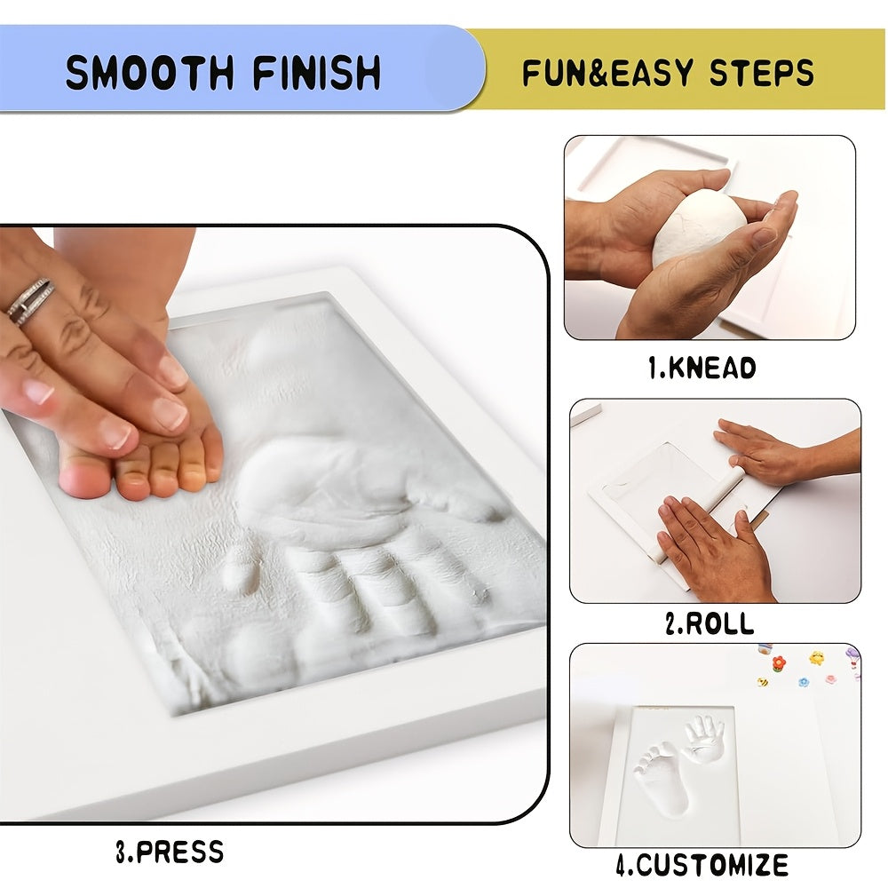 Wooden Photo Frame for Hand and Footprints Baby Memory Keepsake 8x10