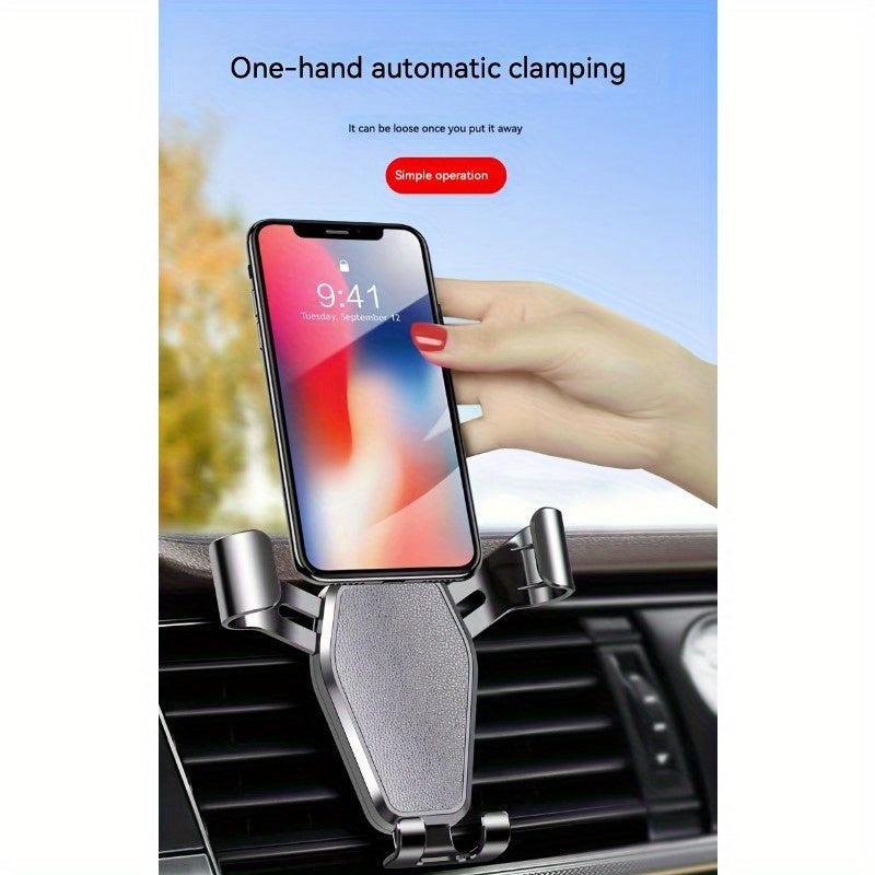 Soporte universal para teléfono de coche con soporte de ventilación, ajustable, con pinza de una mano y bloqueo estable