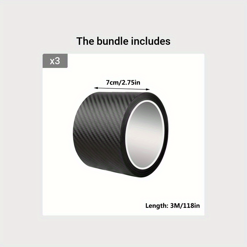 Matte qora 3D karbon tolali stiker avtomobil eshigi qirralarini chizish va suv zarbalaridan himoya qiladi.