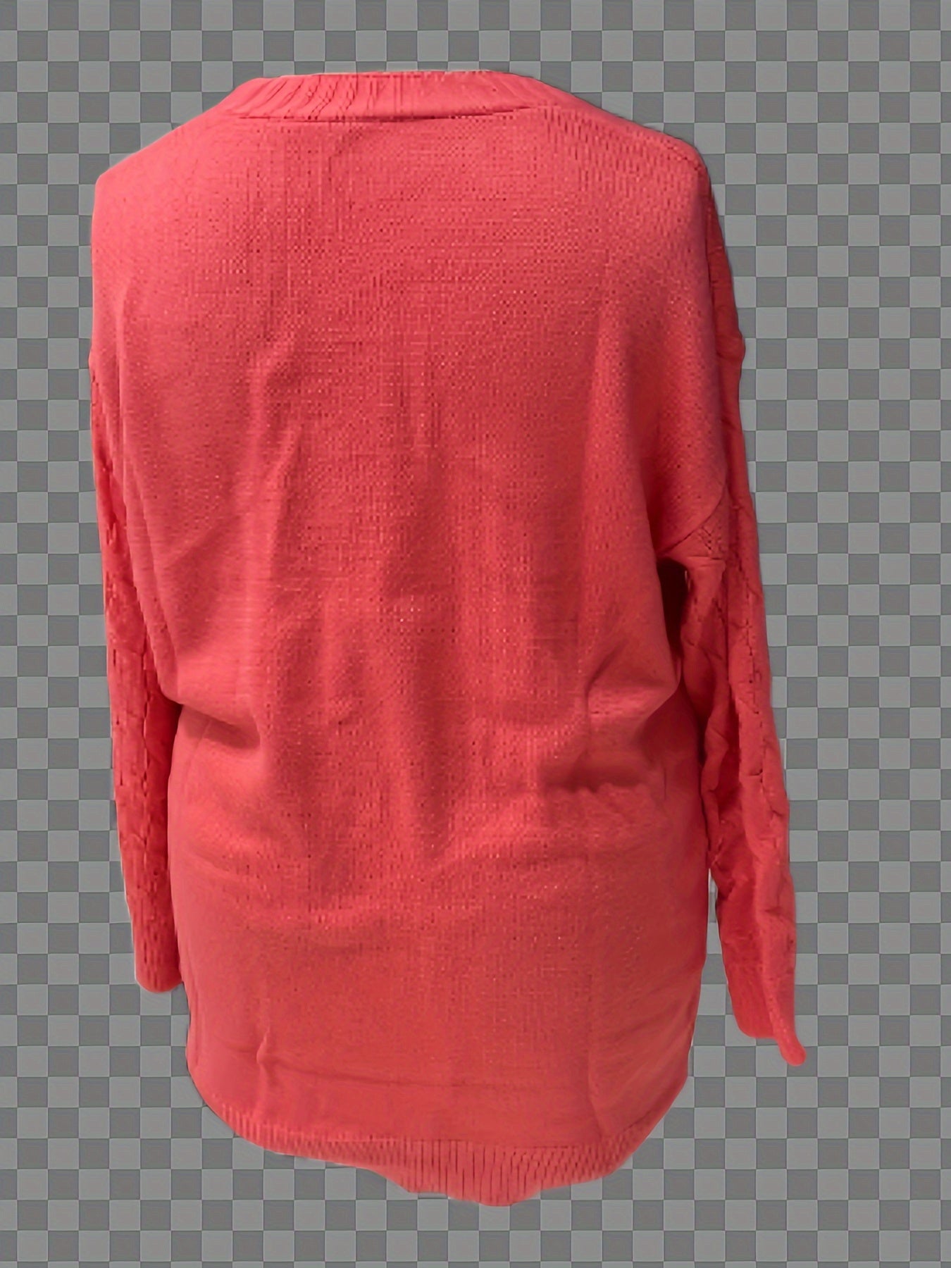 Cárdigan de punto con cable de talla grande, con abertura frontal y manga larga, ropa de otoño e invierno para mujer