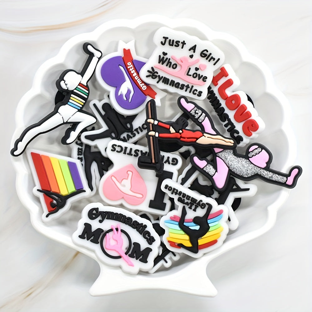 15pcs Gymnastics Shoe Charms PVC Plastic for Trampoline and Rings
