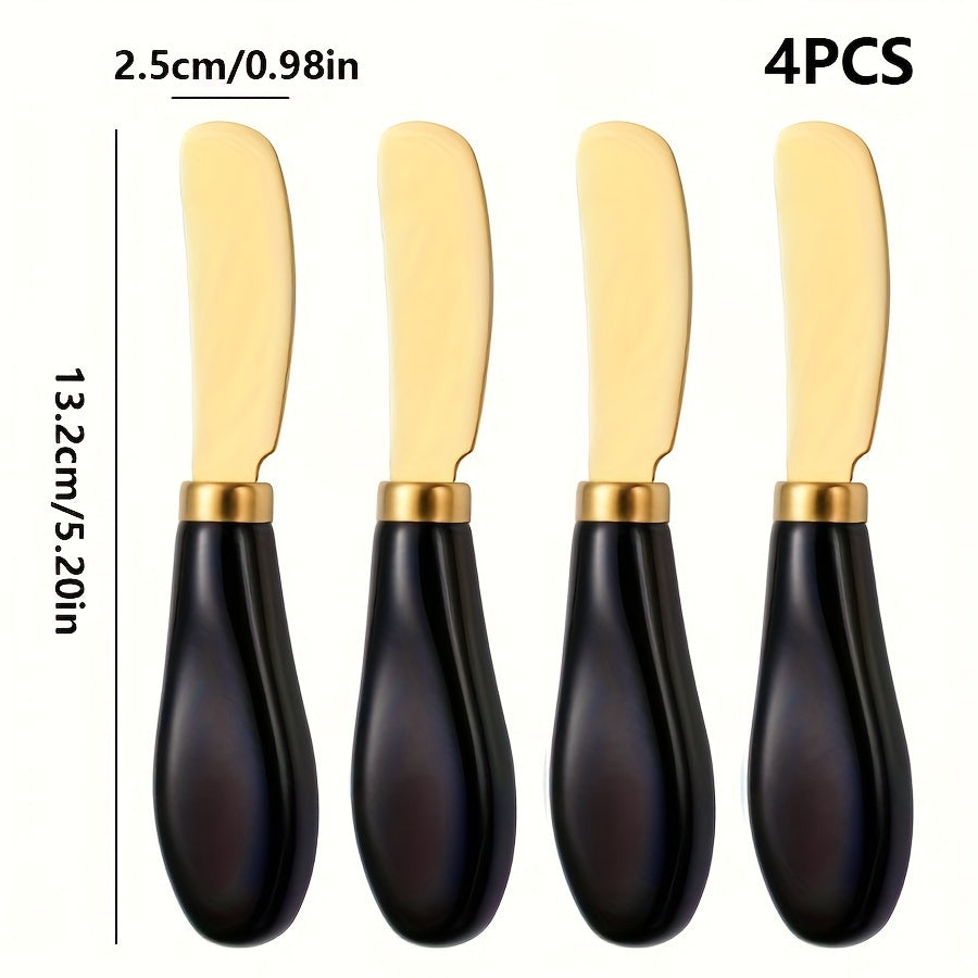 Stainless Steel Cheese Knife Set with Ceramic Handles for Spreading and Cutting Bread