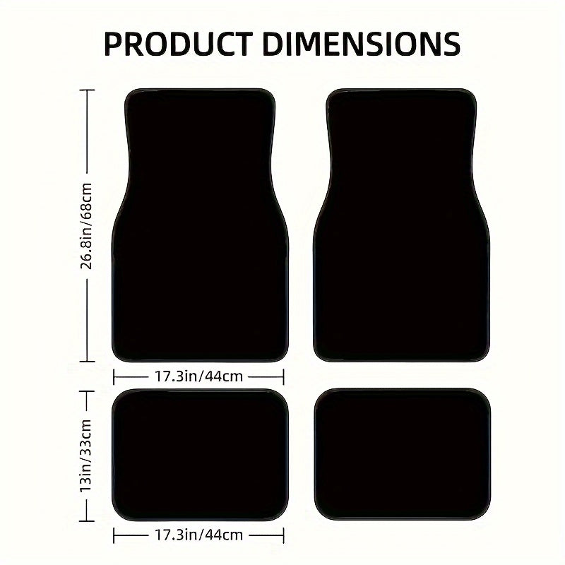 Red High-Heel Patterned Car Floor Mats Waterproof Non-Slip Durable 4 Pcs