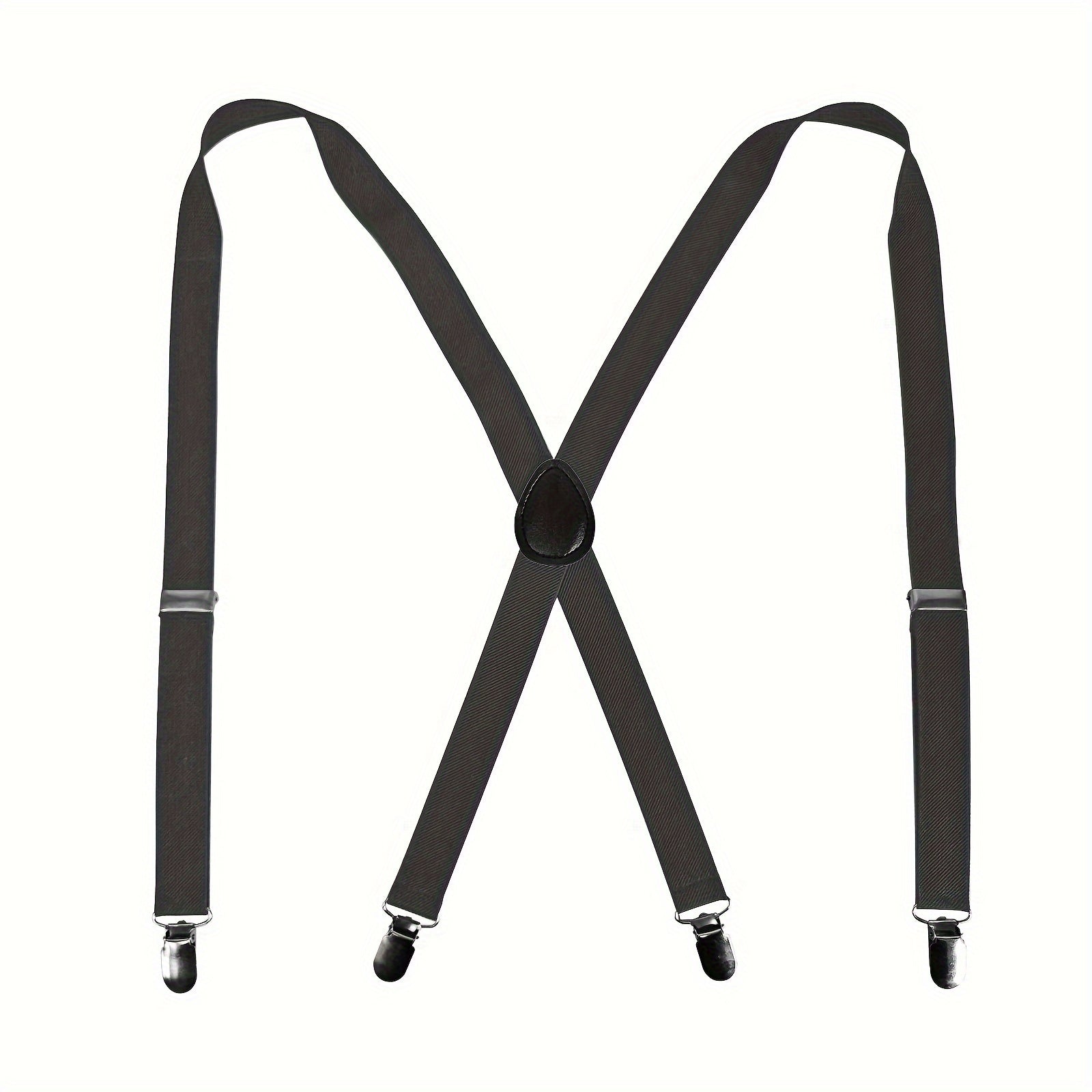 Мужские черные подтяжки X-Back с 4 зажимами, регулируемыми эластичными ремешками и металлическими зажимами