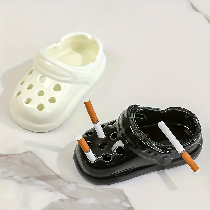 Ceramic Crocodile Shoe Ashtray Oval Desktop Decor for Home Office Hotel