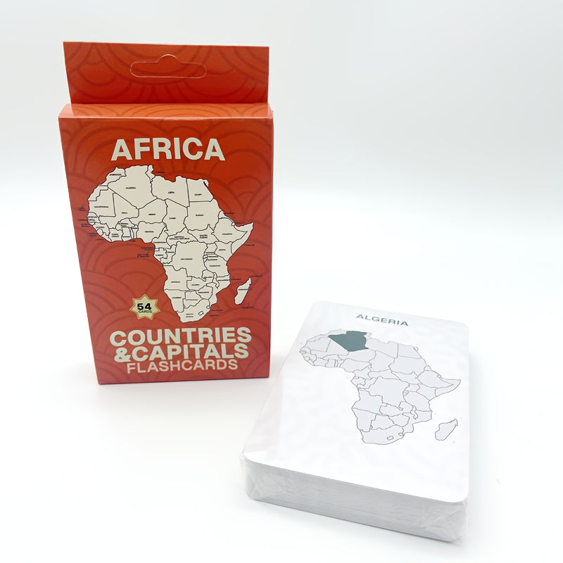 Bolalar uchun Flash kartalar - Afrikaning mamlakatlari va poytaxtlarini o'rganing! 3-6 yoshdagi bolalar uchun qog'ozdan tayyorlangan ta'lim kartalari.