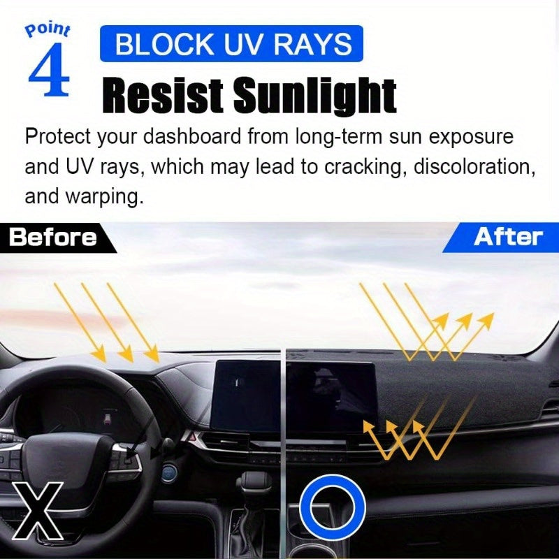 Car Dashboard Cover Mat for EV E9 DM 2020-2023 Anti-Slip Durable Black