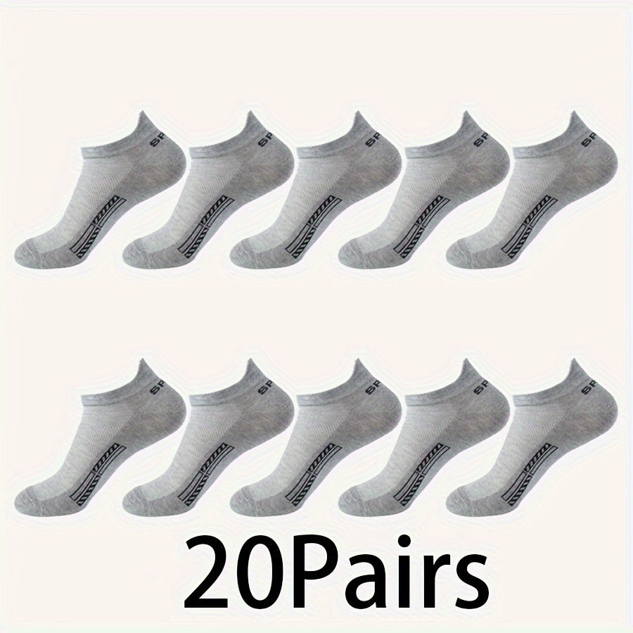 10 Pairs Unisex Low-Cut Breathable Cotton Sport Socks for Outdoor Activities