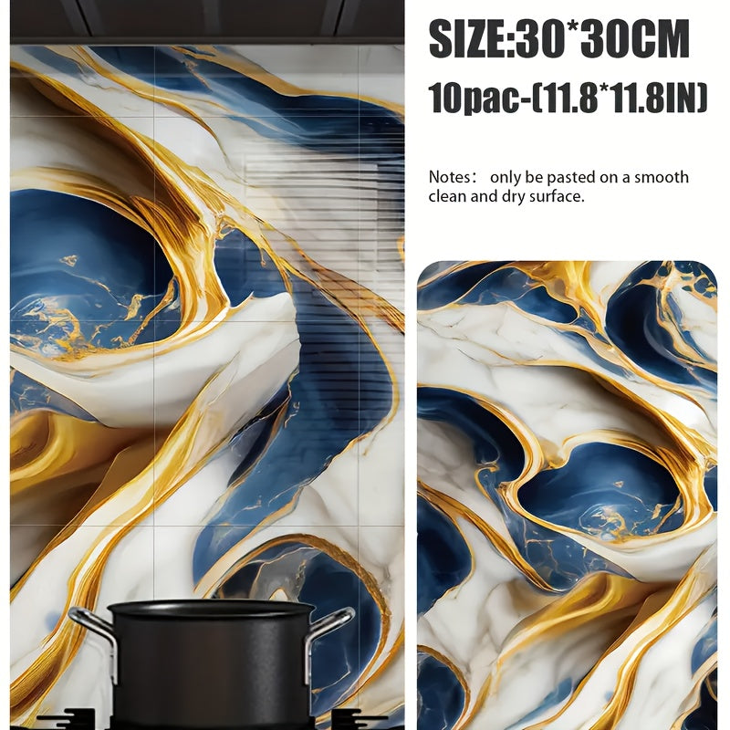 Adhesivos de pared de vinilo de mármol boho cuadrado reutilizables y lavables, PVC de alto brillo para cocina y baño