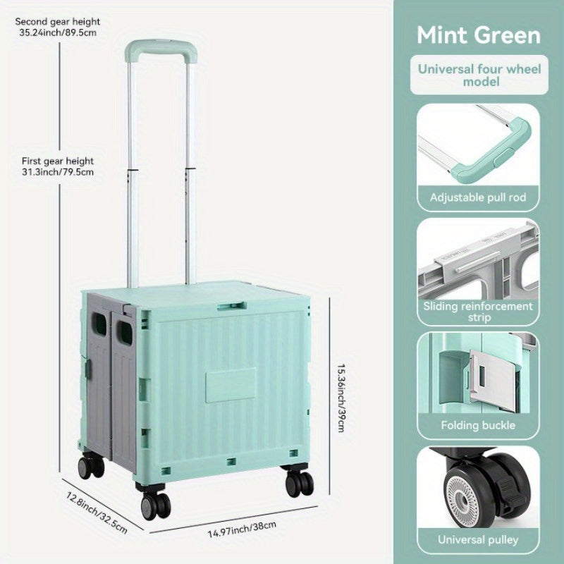 Plastic Small Storage Cart Foldable Portable Organizer for Home Car Kitchen Bedroom