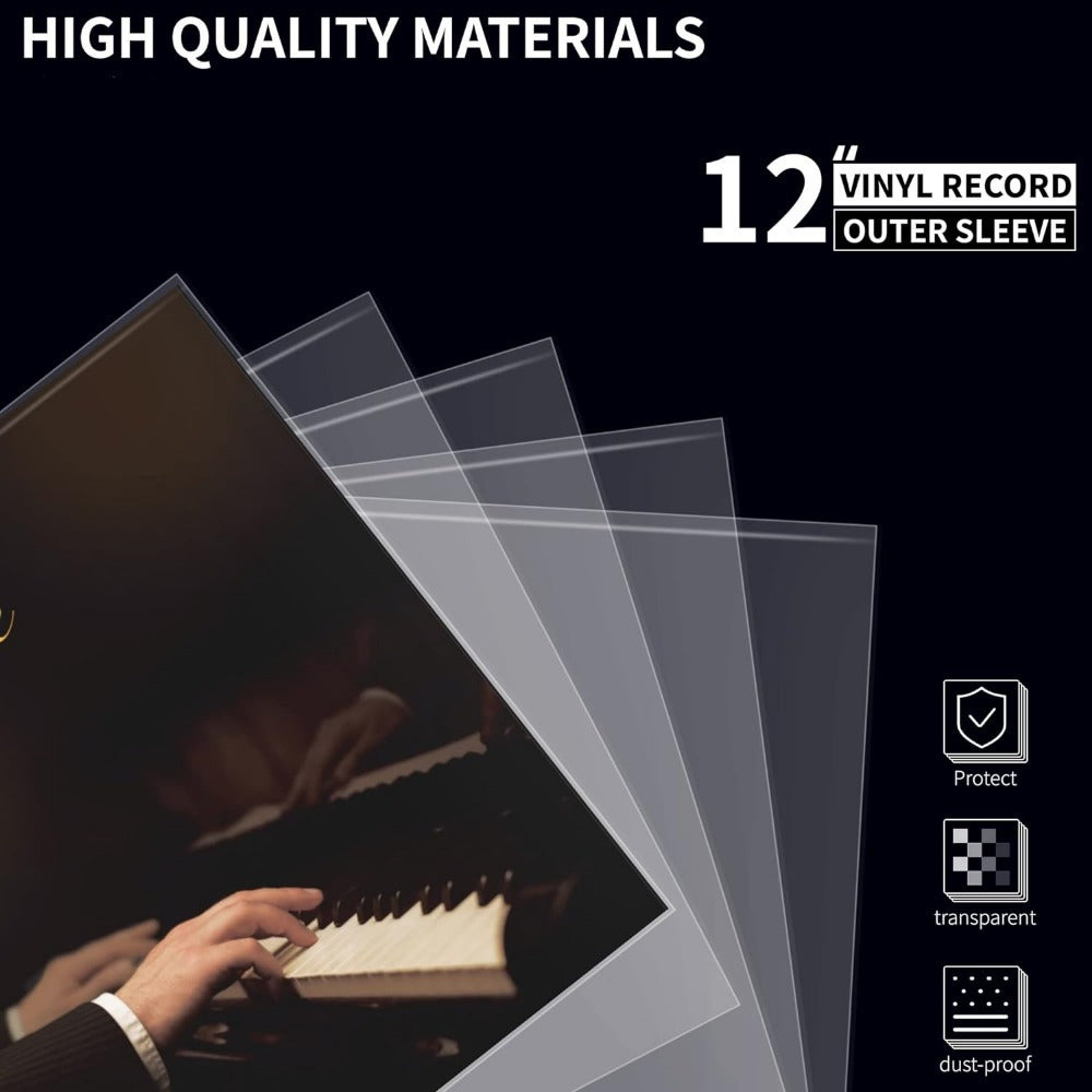 Transparent Plastic LP Record Sleeves Set of 50 or 100 for Vinyl Albums