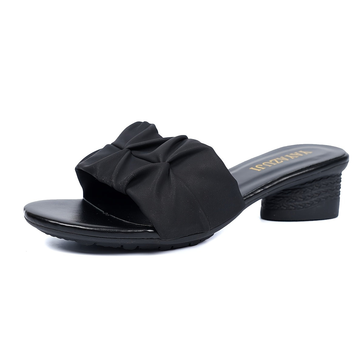 Women's Slip-On Sandals Leather Comfortable Exposed Toes Heels