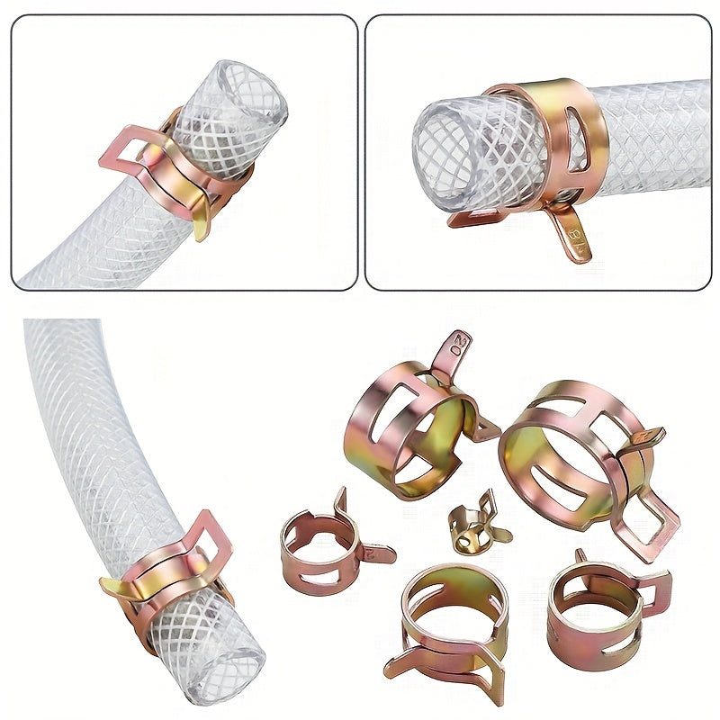 90Pcs Spring Hose Clamp Assortment Kit for Fuel Air Silicone Vacuum 6-16mm