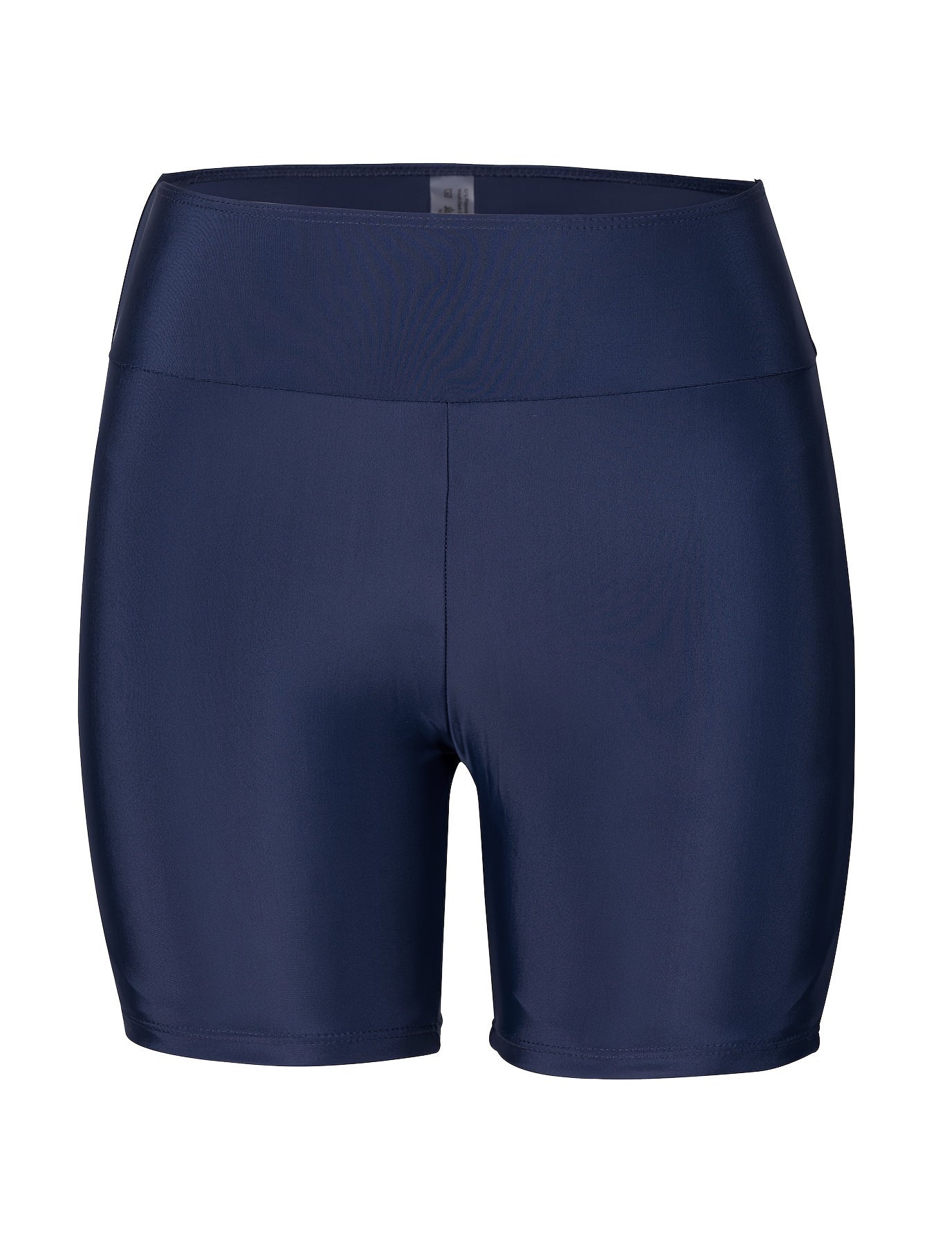 Qora rangdagi ayollar uchun yuqori belli suzish shortiklari, cho'ziluvchan polyester va elastan aralashmasidan tayyorlangan, ko'rinmaydigan ribbed tuzilishga ega. Suzish va suv sportlari uchun ideal, mashinada yuvish mumkin.