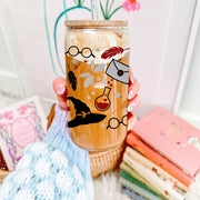 16oz Reusable Glass Cup with Straw and Lid for Beverages