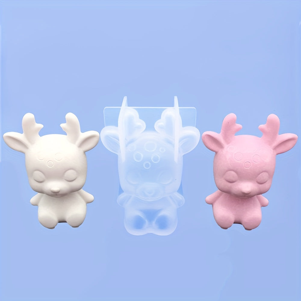 Silicone Christmas Deer Mold for Cake Decorating, Chocolate, Gummy, Soap, Ice Cubes