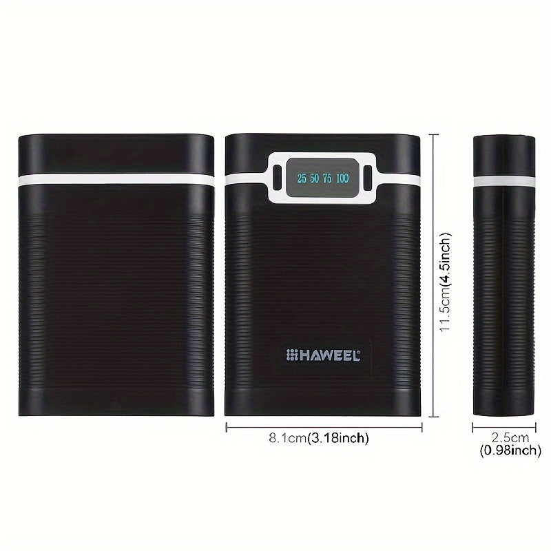 4-Section 18650 Battery Case with LED Indicator Portable Charging Box Plastic