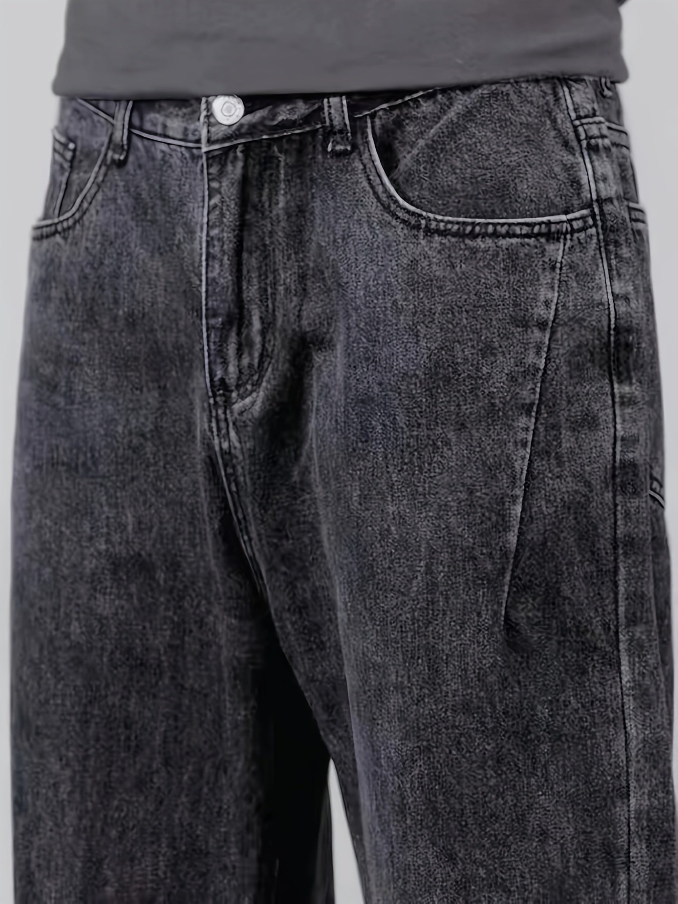 Men's Casual Denim Jeans Regular Fit Straight Leg Non-Stretch Washed All-Season