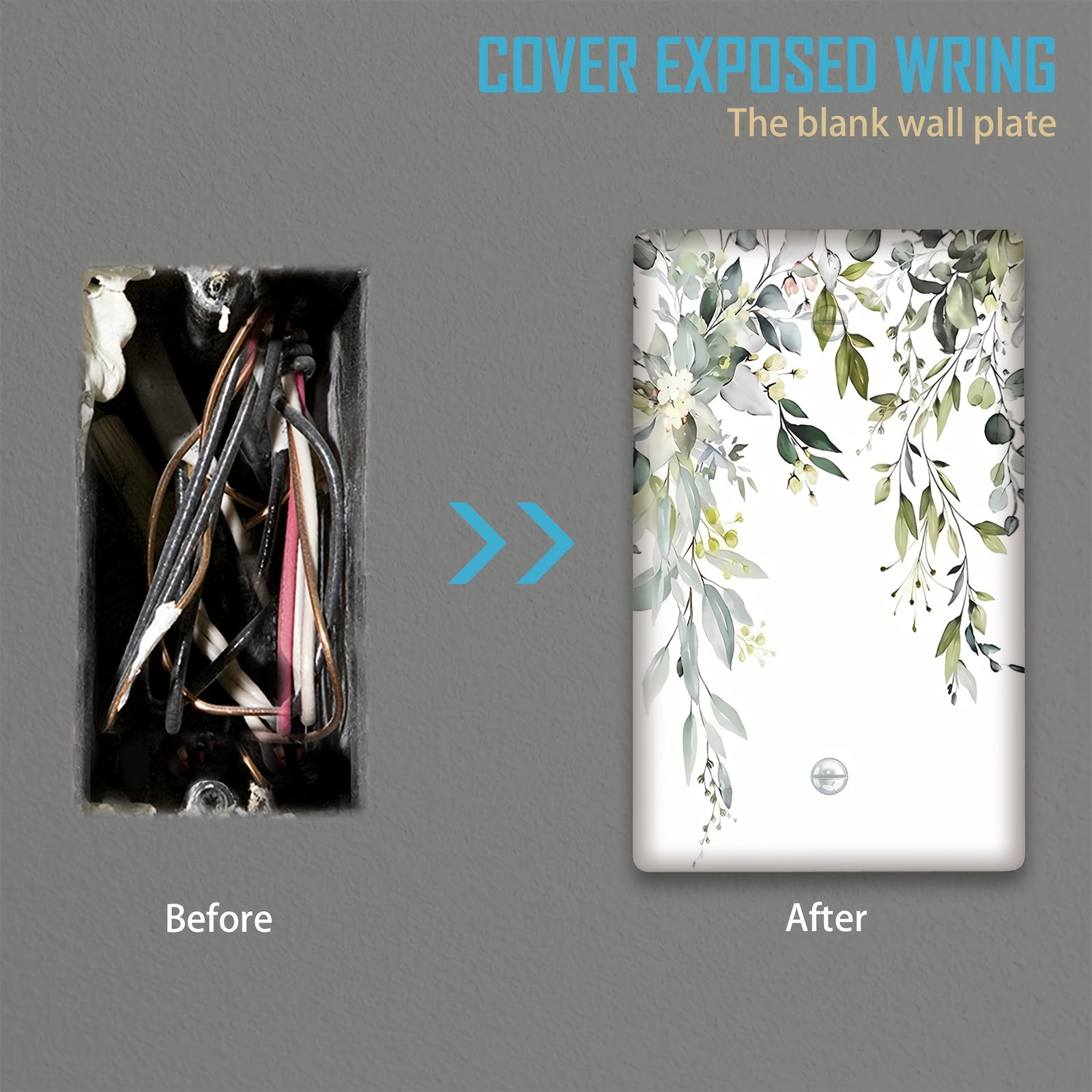 Green Eucalyptus Wall Plate Cover for Light Switch or Outlet Decorative Wall Plate