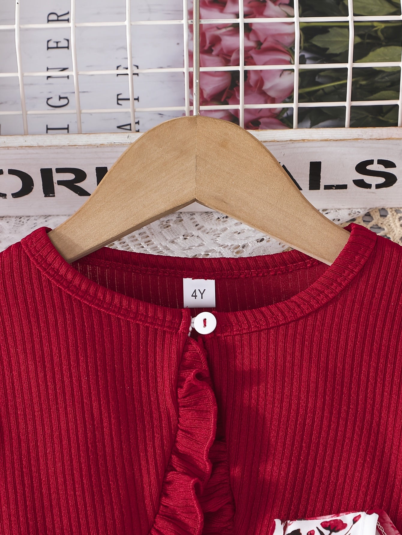 Girls' 2-Piece Floral Sundress and Ruffle Cardigan Outfit for Spring Fall Casual