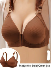 Plus Size Breathable Front Closure Bra for Women with Non-Removable Padding All-Season Comfort