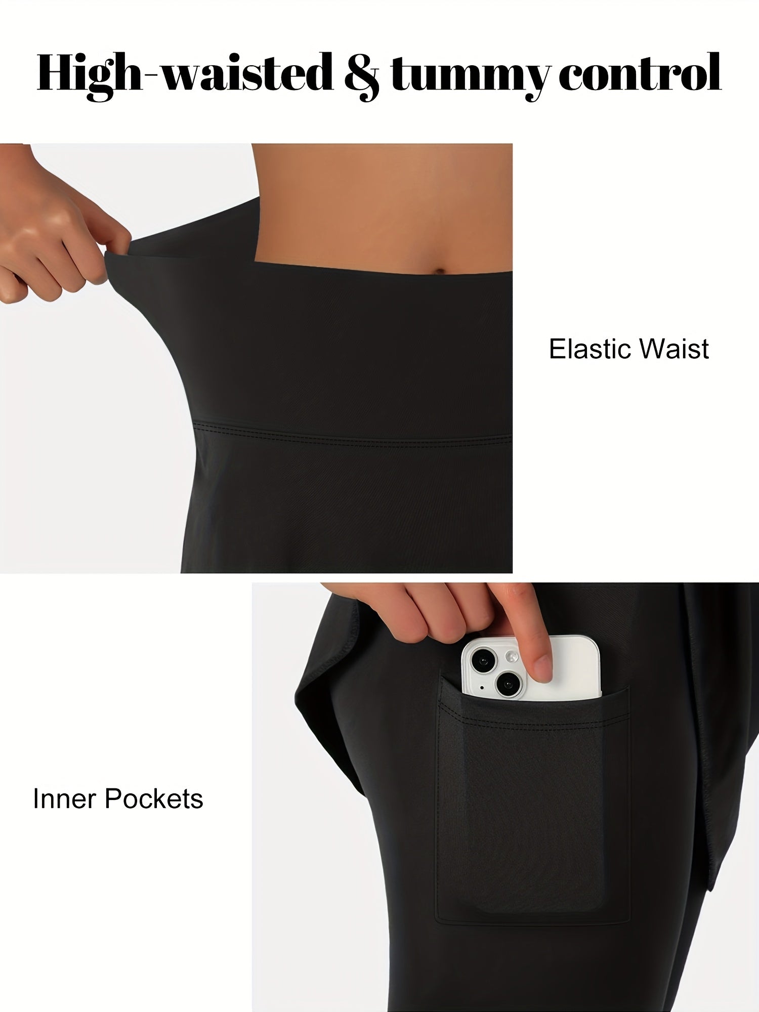 Women's High-Waist 7-Inch Skort Pants with Pockets Stretchy Soft Plus Size