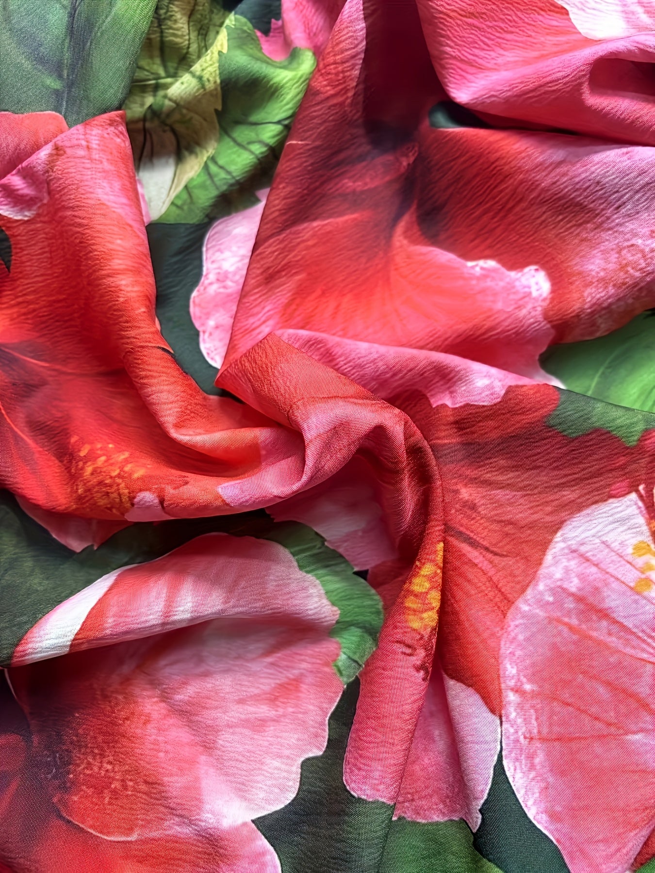 Plus Size Floral Print Casual Blouse Polyester Lapel Button-Up Top