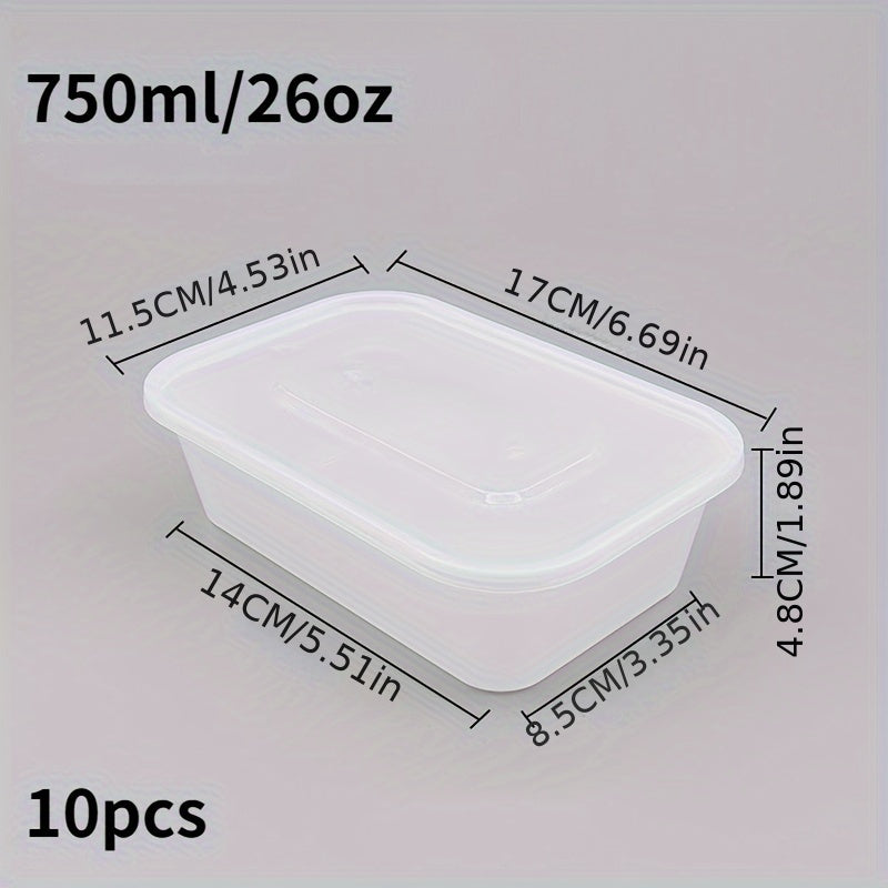 Set of 10 25oz Meal Prep Containers with Lids Microwave Freezer Dishwasher