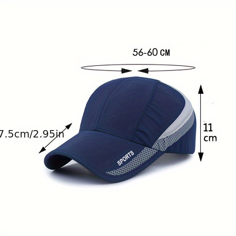 Navy Blue Sport Cap with Adjustable Fit Breathable Mesh Back Sun Protection for Hiking and Camping
