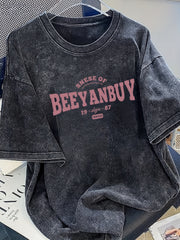 Women’s Cotton Drop Shoulder T-Shirt with Anime Print for Summer Casual Wear