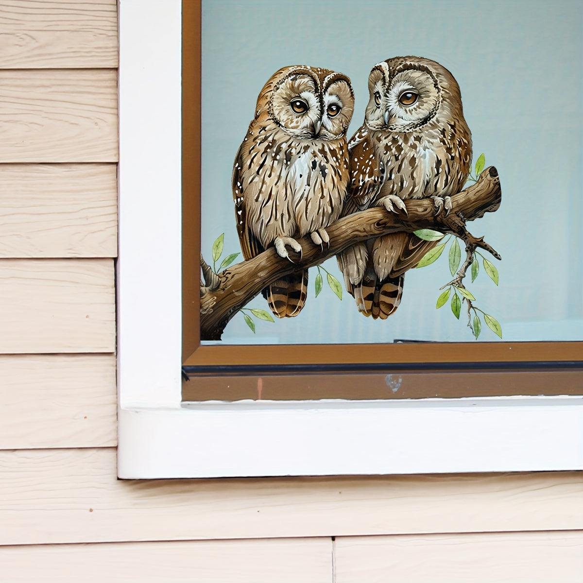 Lifelike Owl Window Decal 30cm Reusable Glass Tile Sticker for Home Decor