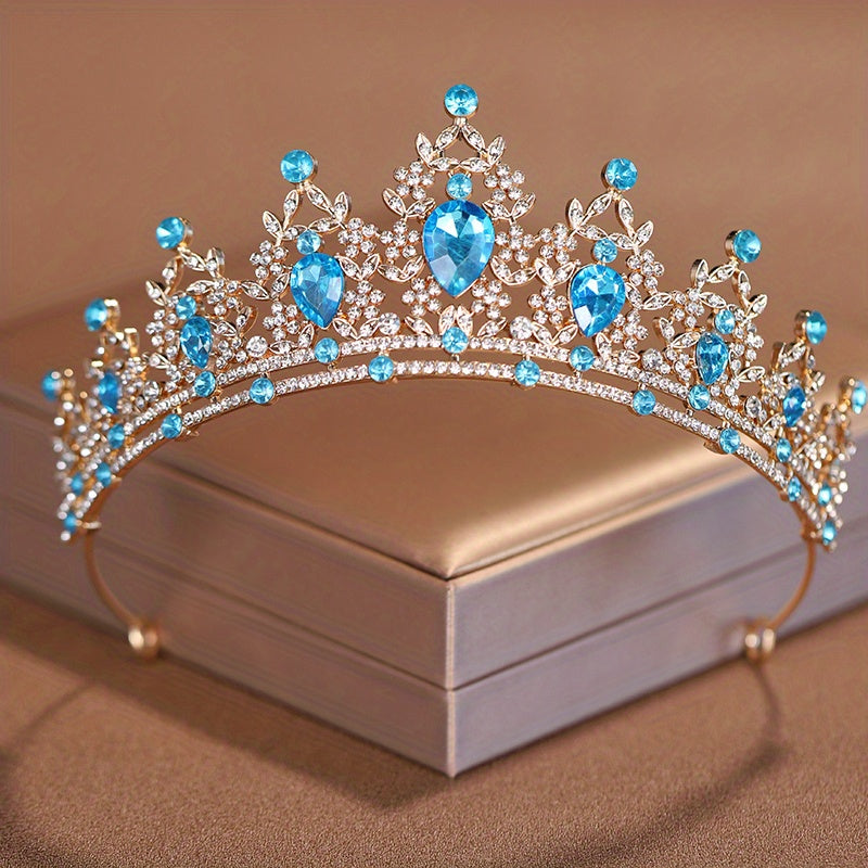 Bridal Crystal Headband Baroque Style Queen Crown Rhinestone Alloy Hair Accessory