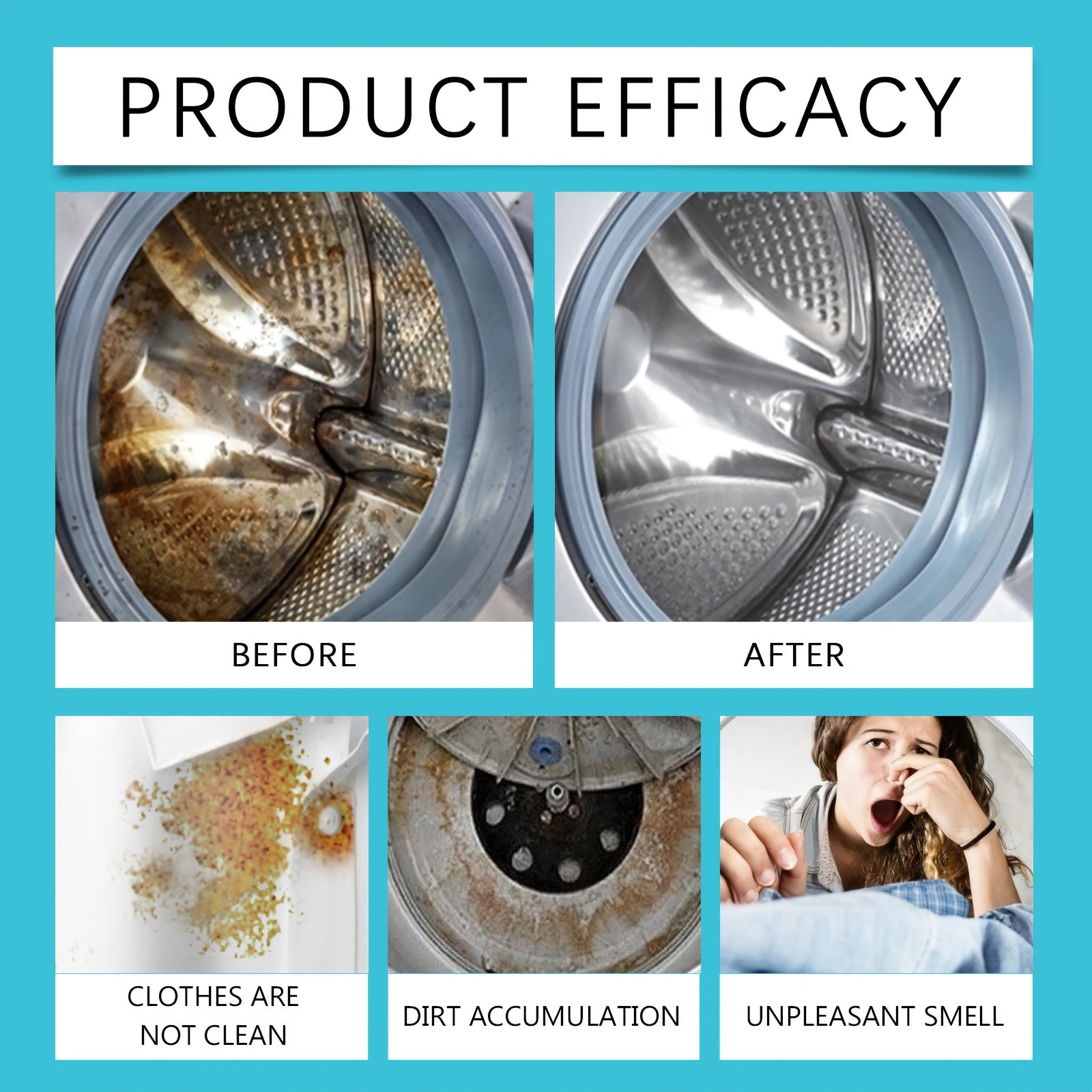 Washing Machine Cleaning Tablets for Gutters Drums and Stains, 10 Pack