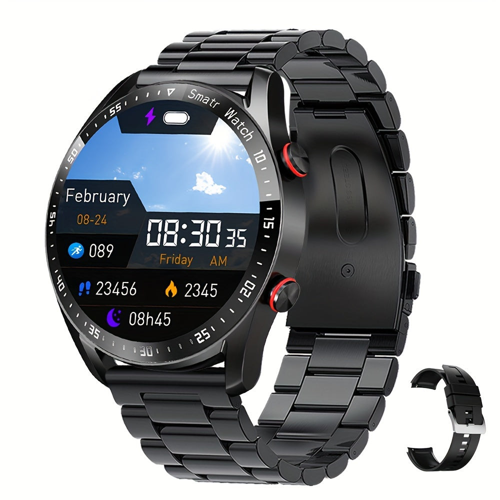 Men's Wireless Smartwatch with Fitness Tracking Sleep Monitoring Step Calorie Count IP67 Waterproof 1.52 Inch IPS Screen