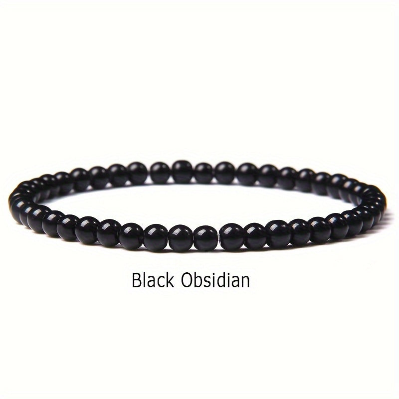 Set of 10 Boho Natural Stone Beaded Bracelets with Healing Crystals for Women