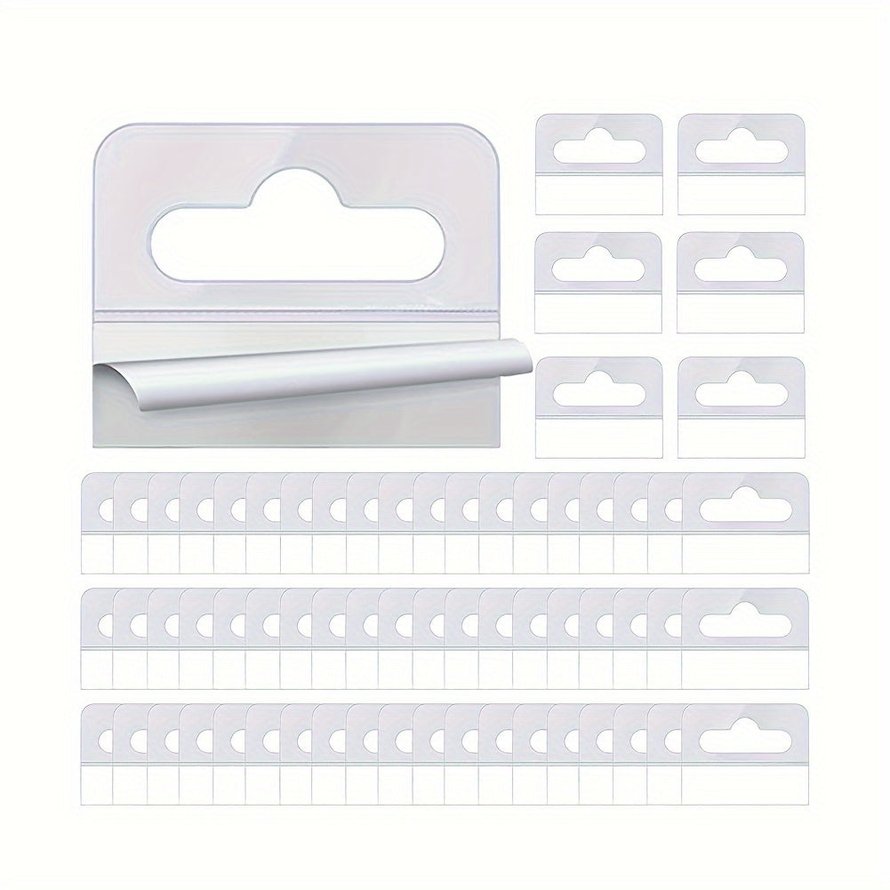 Plastic Adhesive Hooks for Hanging Cards Sheets PVC and Airplane Holes 100 Pack